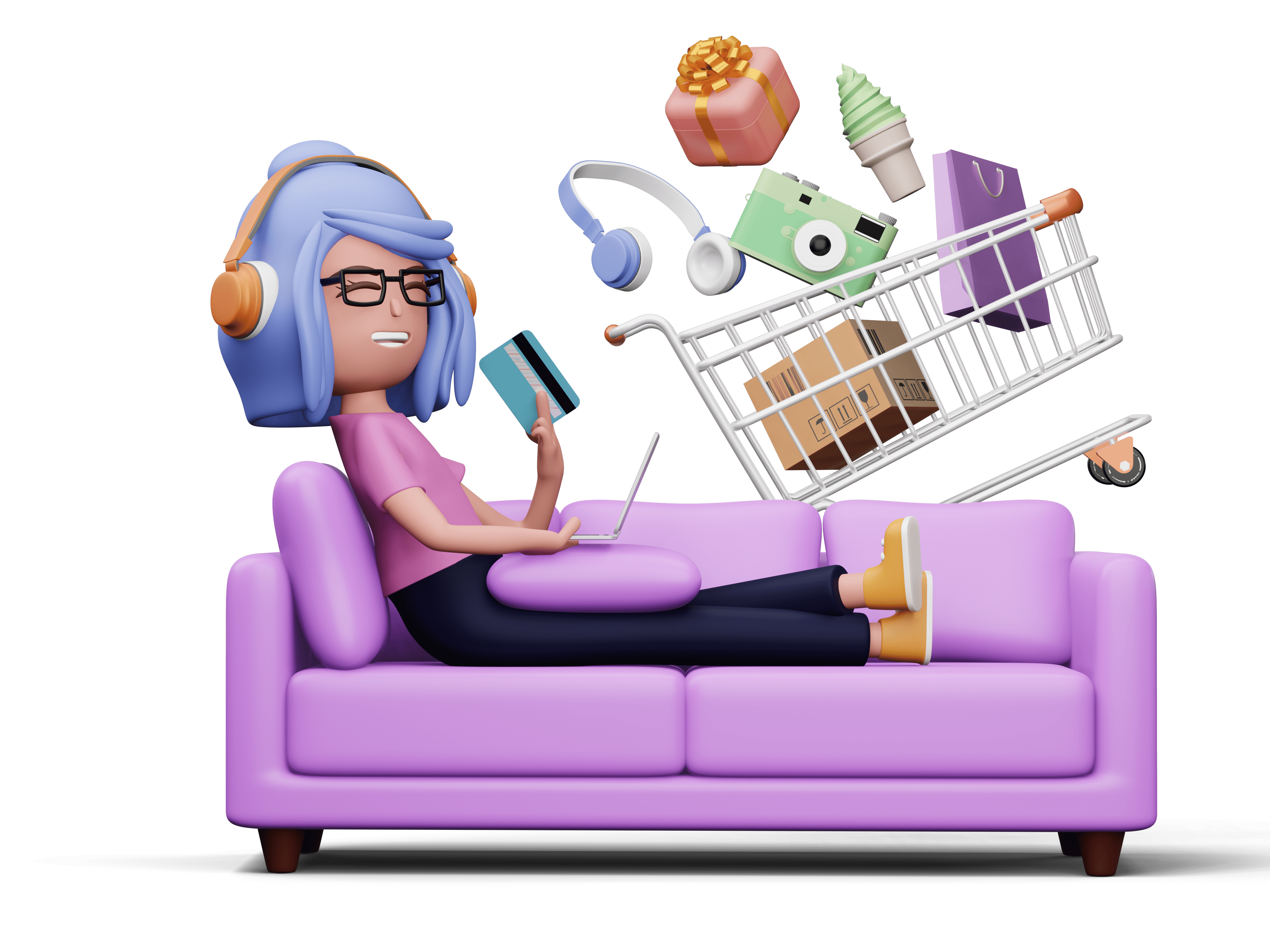 Woman shopping online